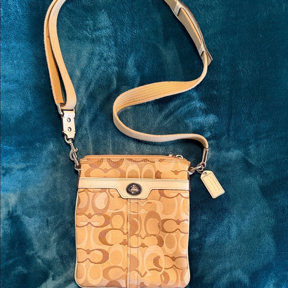Coach Signature Tan Crossbody Bag